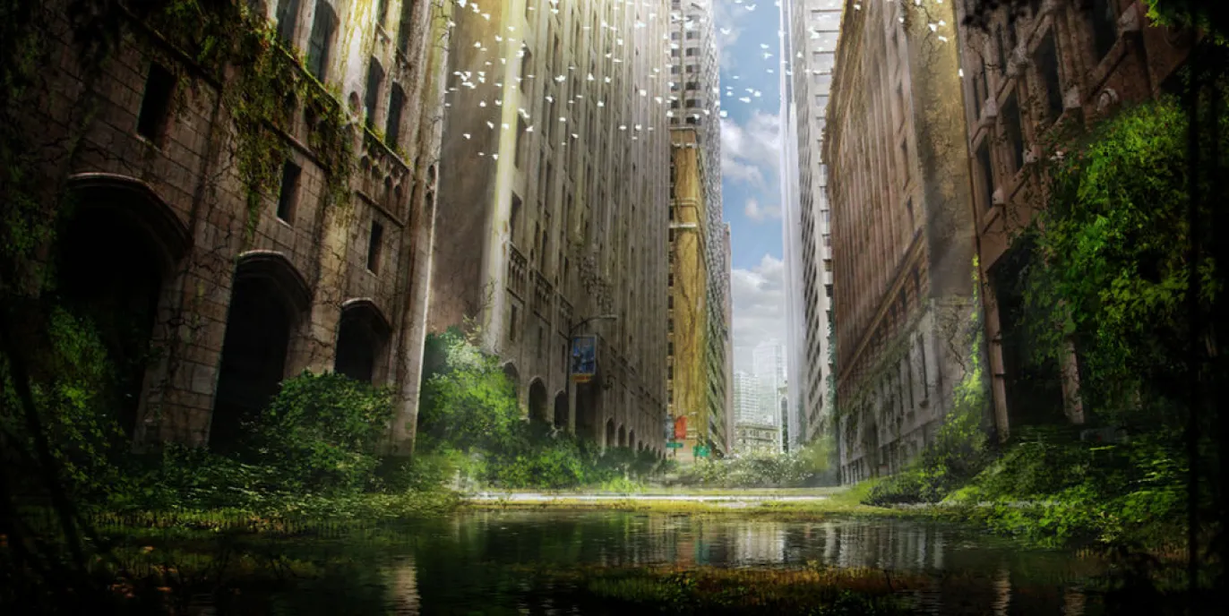 Abandonned city illustration